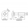 Parafuso Francs com Porcas Zincado Branco 1/2 x 7.1/2 ASME  B18.5