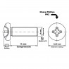 Parafuso Maquina Panela Bicromatizado Phillips M4 x 6MM Din 7985 (Din en Iso 7045)