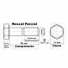 Parafuso Sextavado Ao 8.8  M8 x 60MM MA DIN 931 ROSCA PARCIAL