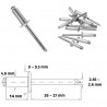 Rebite POP Repuxo Alumnio 514 ( 4.8 x 14 )