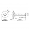 Parafuso Francs com Porcas Zincado Branco 1/2 x 4 ASME  B18.5