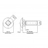 Parafuso Francs com Porcas Zincado Branco 1/4 x 2 ASME  B18.5