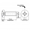 Parafuso Maquina Panela Zincado Preto M4 x 10MM Din 7985 (Din en Iso 7045)